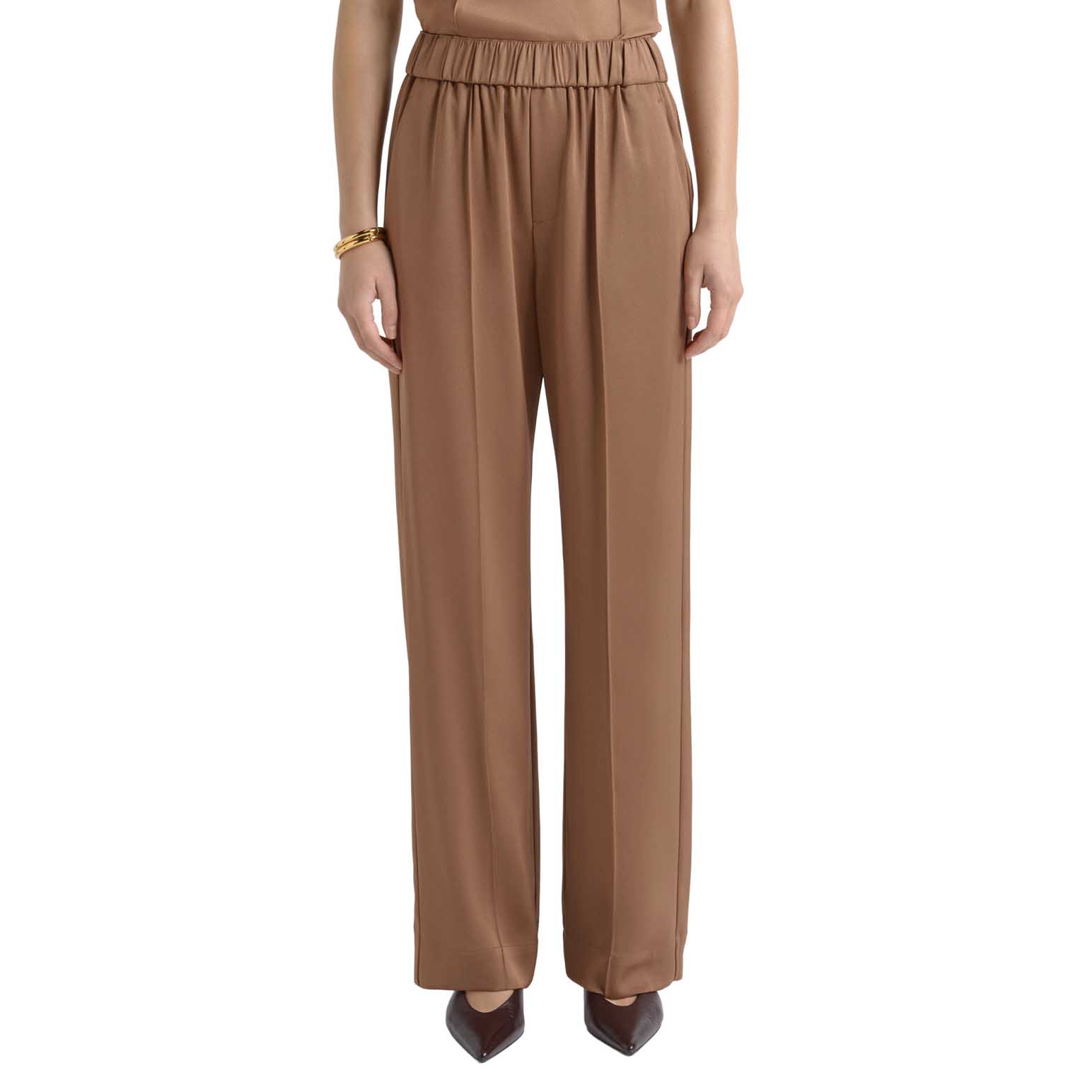 Cue Satin Pin Tuck Pant